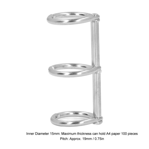 3-Ring-Binder aus Edelstahl, 15 mm, 100 Stück, A4 1