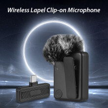 Wireless Lavalier Microphone 16Bit 48KHz 30m Range Plug & Play