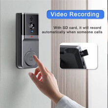 Video Doorbell with 4.3 Inch IPS Screen 2-Way Audio 2.4GHz Visual Intercom Recording Doorbell Camera with Antenna