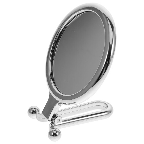 2Pcs Silver Mini Makeup Mirror Folding Round Mirror Clear Lightweight