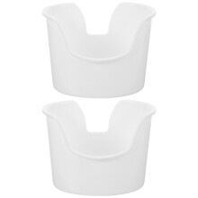 2Pcs Plastic Ear Washing Basin for Easy Ear Wax Removal White