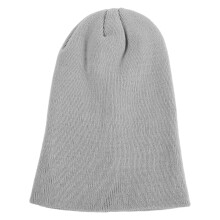 Stretchy Grey Winter Beanie with Ponytail Hole for Outdoor Use