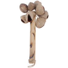 2Pièces Jouet Percussion Main Beige Coquille De Et Manche Bambou