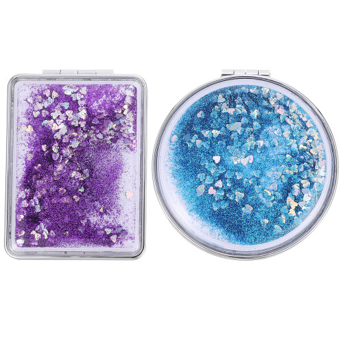4Pcs Mini Portable Double-Sided Makeup Mirrors Small Cosmetic Gift