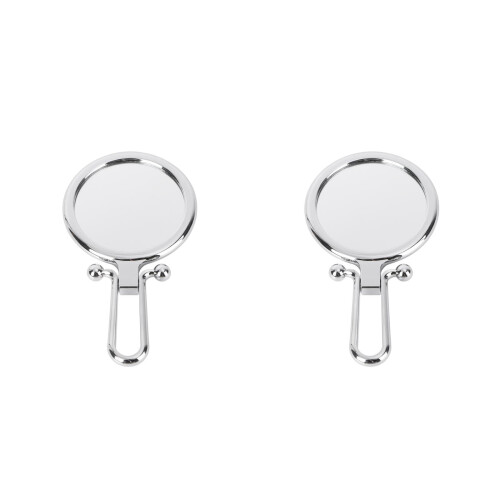 2Pcs Mini Mirror Silver Foldable Small Lightweight for Makeup Use 2