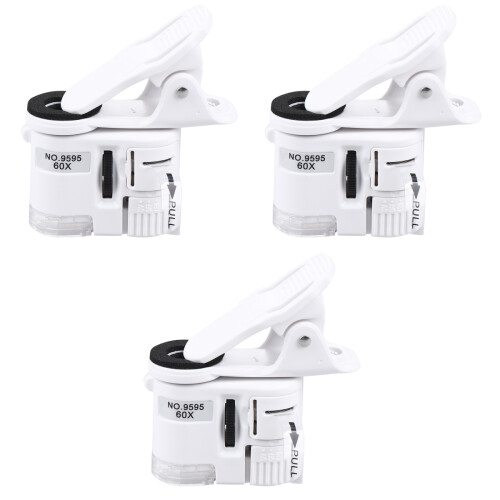 3Pièces Microscope Mobile À Clip LED Portable Pour Exploration 2