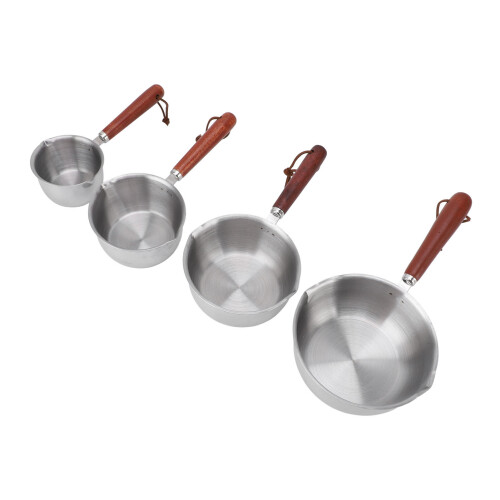 4-teiliges Ölbehälter-Set - Edelstahl, Holzgriff 2