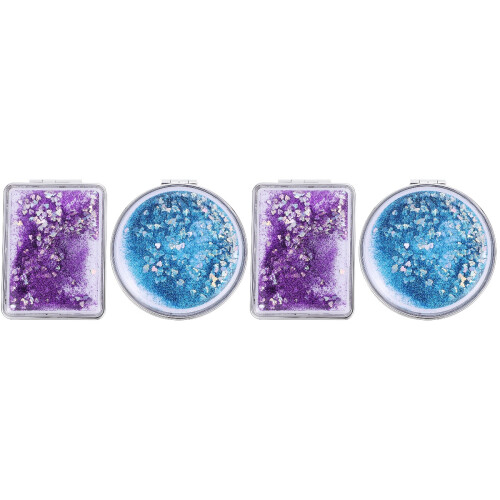4Pcs Mini Portable Double-Sided Makeup Mirrors Small Cosmetic Gift 1