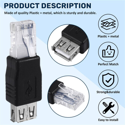 Adaptador de USB A Hembra a Conector Ethernet RJ45 Macho 1