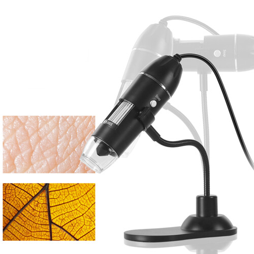 3Pcs Portable USB Digital Microscope with LED Light Black for Home 1
