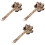 3Pcs Coconut Shell Bamboo Handle Beige Hand Percussion 5