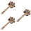 3Pcs Coconut Shell Bamboo Handle Beige Hand Percussion 9