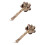 2Pcs Coconut Shell with Bamboo Handle Beige Hand Percussion 9