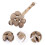 2Pcs Coconut Shell with Bamboo Handle Beige Hand Percussion 11
