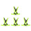 4Pcs Durable Reflective Vest Light Green Adjustable for Night Running 4
