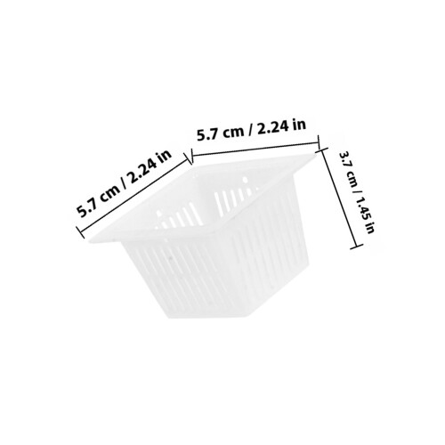 24Pcs White Pe Plastic Square Net Plant Pots for Hydroponics Gardening 1