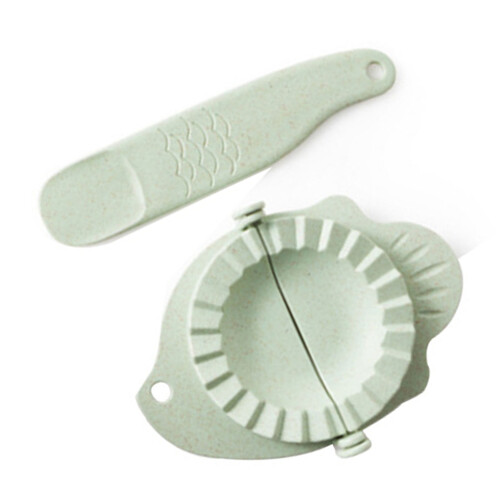 Multipurpose Plastic Dumpling Maker Set with Stuffing Spoon, Green