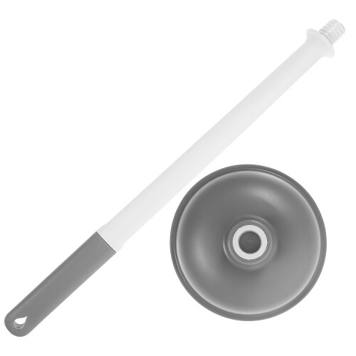 2Pcs Grey Rubber Toilet Plunger Heavy Duty Long Handle Bathroom Tool