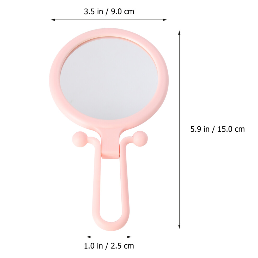 Iplusmile Pink 3Pcs Mini Mirror Round Folding Compact Makeup Mirror For Women