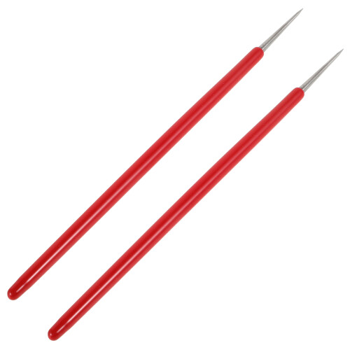 2Pcs Red Stainless Steel Clay Texture Tools for Pottery Modeling DIY
