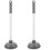 2Pcs Grey Rubber Toilet Plunger Heavy Duty Long Handle Bathroom Tool 4