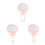3Pcs Mini Mirror Pink Round Folding Compact Makeup Mirror for Women 4