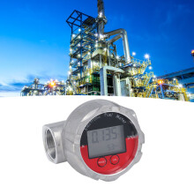 Caudalímetro LCD de 1 pulgada plateado,2x800mAh,10-100 L/min