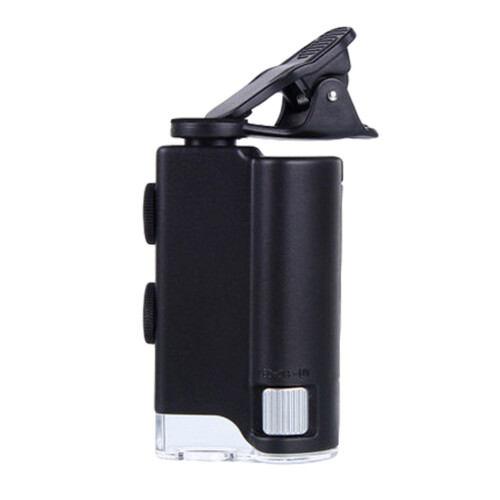2Pièces Microscope Mobile Noir Clip Durable Loupe 60-100X Pour Phone