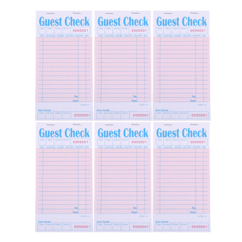 6Pièces Carnets De Commande Papier Pour Serveurs