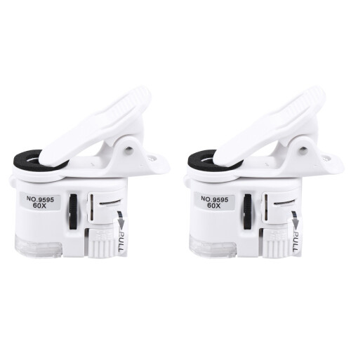 2Pièces Microscope Clip Portable 2-En-1 Pour Téléphone Avec LED 1