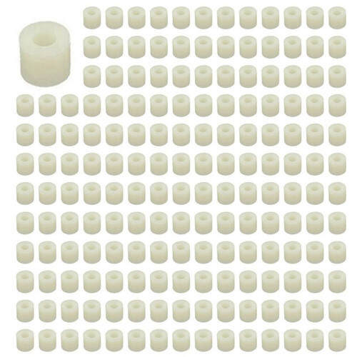 Plastic Cylinder Spacer Washer 7mm X 3.2mm X 6mm 500 Pcs Ivory