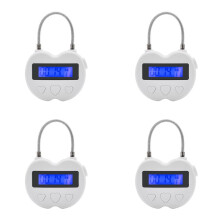4X Lock LCD Display Lock Multifunction Electronic Timer, USB Rechargeable Temporary Timer Padlock