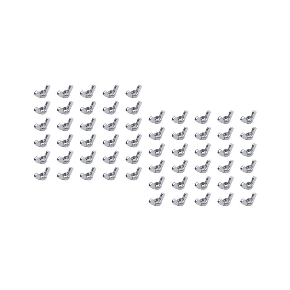 M6 Thread Dia Stainless Steel Wing Nut Butterfly Wing Nuts 60 Pcs 4714053091163