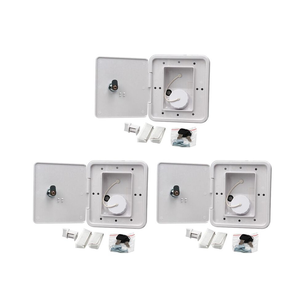 3X Rv Gravity Water Filler Square Hatch Water Box With Key Screw Rv Trailer Caravan Accessories 6033169637354