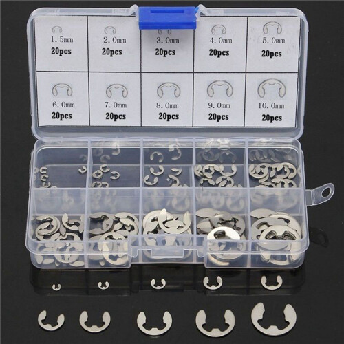 360 PCS 304 Rostfritt Stål E Clip Bricka Sortimentssats för AxelfäSte M1.5-M10 2