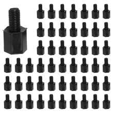 500X PłYta GłóWna Nylon Hex Dystansowy PodkłAdka Dystansowa Gwintowana M3 Gwint 6 + 6Mm Czarny
