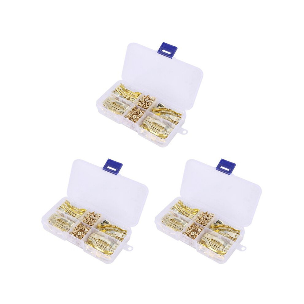 300 Sets Golden Saw Tooth Picture Frame Hangers Hanging Photo Oil Painting Mirror Hooks With Screws Sawtooth Hangers 4713616724630