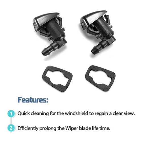4X Front Windshield Gasket Nozzle Kit Replacement for  Car Nozzle Windshield Washer 1