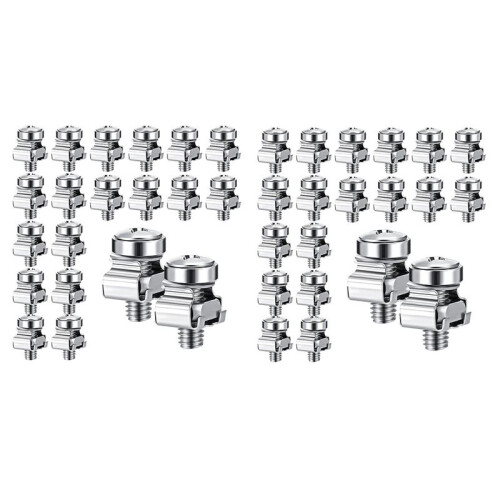 100 Sets M6 Rack Screws Set 20mm Screws and Cage Nuts Rack Mount Screws and Square Insert Nuts Server