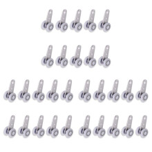 Pack of 30 45X19 mm Metal Bearing Pulley Blocks with 2 Plastic Wheels for Cabinet Sliding Doors