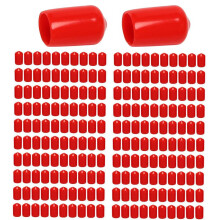 600Pcs Rubber End Caps 9.5Mm ID PVC Round Tube Bolt Cap Cover Screw Thread Protectors Red