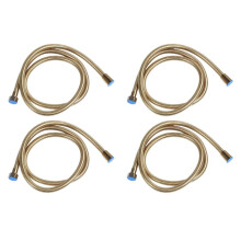 4 Pcs 1.5M Gold Shower Hose Long Flexible Stainless Steel Bathroom Water Tube