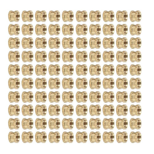 M3 X 3mm Female Thread Brass Knurled Threaded Insert Embedment Nuts 1000PCS 1