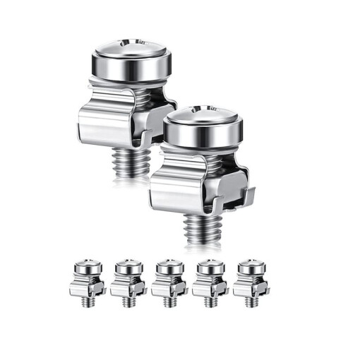 100 Sets M6 Rack Screws Set 20mm Screws and Cage Nuts Rack Mount Screws and Square Insert Nuts Server 1