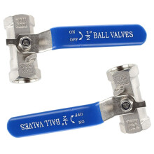 2X 1/2 Inch Lever Female/Female Valves Long Handle 316 Stainless Steel Wog1000