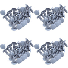 120 Stycken Plastfästskruvar Grå Fläns Bumpers Clips för 6 mm x 6,7 mm Hål