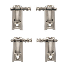 Charnières de Pont Supérieur pour Bimini de Bateau, Ferrure de Quincaillerie de Base Concave avec Broches Amovibles, Paire de 4