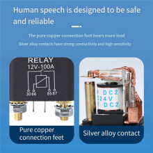 Car Truck Motor Automotive Relay 12V 100A Continuous Type Automotive Car Relays Replacement