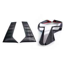 Car C Pillar Rear Window Side Cover Trim with Car Carbon Fiber Steering Wheel Cover Trim Decor Frame Stickers