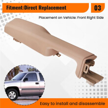 New Front Door Armrest Cover Handle Plate for Yukon Chevy Tahoe 1999-2006 12472876 88981574 15703701 15703702 Right